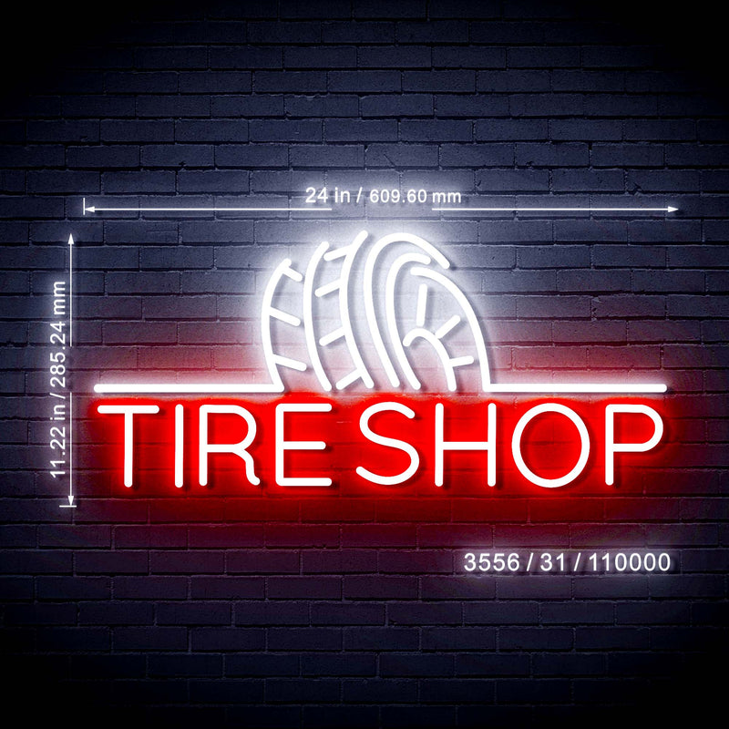 Auto Repair Car Tire Shop v1 Ultra-Bright LED Sign with Remote (Neon-Style, LED Technology) - LED Gift Works
