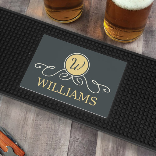 Personalized Family Name Printed Bar Mat - LED Gift Works