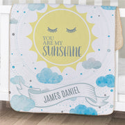 Personalized You Are My Sunshine Baby Sherpa Blanket - Infant Sunshine Blanket - LED Gift Works
