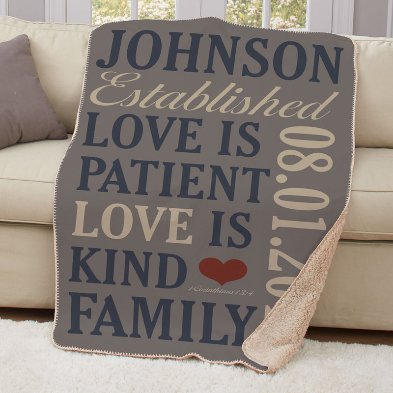 Personalized Love Is... Sherpa Blanket - Heartfelt Romantic Quote Blanket - LED Gift Works