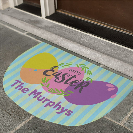 Easter Eggs Personalized Doormat - Custom Holiday Welcome Mat - Way Up Gifts