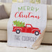 Personalized Merry Christmas Truck 50x60 Sherpa Blanket - Large Holiday Red Truck Throw - Way Up Gifts