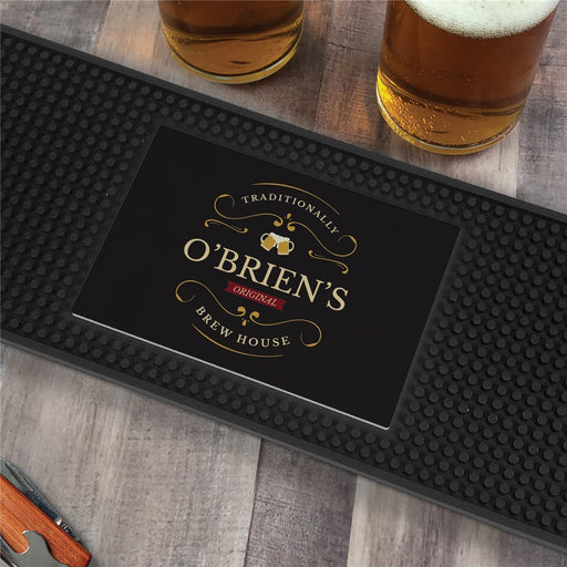 Personalized Traditionally Brewed Bar Mat - LED Gift Works