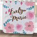 Personalized Watercolor Floral Baby Sherpa Blanket - Infant Pastel Flower Blanket - Way Up Gifts