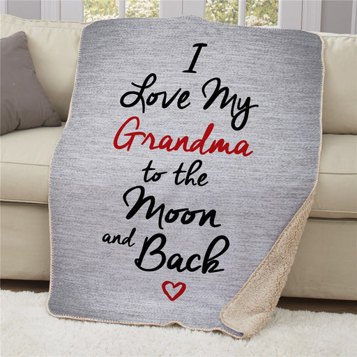 Personalized Love You to the Moon and Back Sherpa Blanket - Way Up Gifts