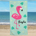 Flamingo Vibes Personalized Pool Beach Towel - Way Up Gifts