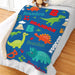 Personalized Dinosaur Sherpa Blanket - Kids Dinosaur Themed Throw - Way Up Gifts