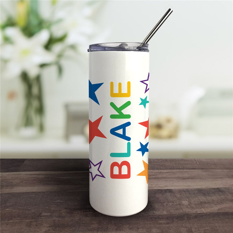 Personalized Star Name Tumbler - Custom Gift with Straw & Lid - LED Gift Works