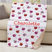 Personalized Ladybugs Sherpa Blanket - Cute Insect Theme Kids Blanket - Way Up Gifts