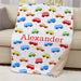 Personalized Cars Sherpa Blanket - Kids Car Themed Blanket - Way Up Gifts
