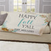 Personalized Happy Fall Y'All Sherpa Blanket - Fall Season Personalized Cozy Blanket - Way Up Gifts