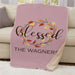 Personalized Blessed Wreath With Leaves Sherpa Blanket - Religious Autumn Throw - Way Up Gifts