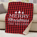 Personalized Merry Christmas 50x60 Sherpa Blanket - Custom Cozy Holiday Blanket - Way Up Gifts