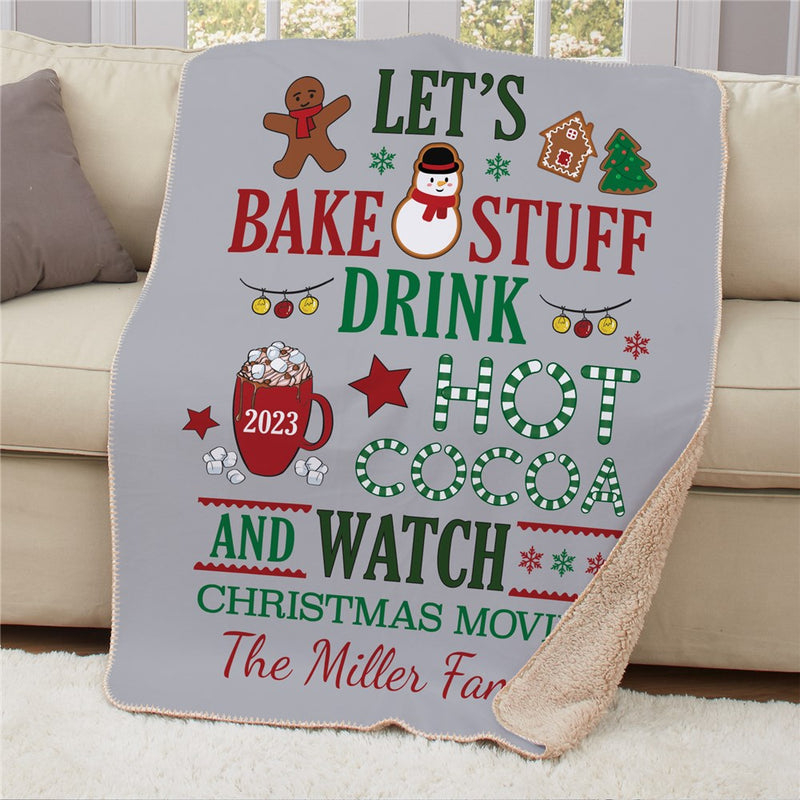 Personalized Christmas Movies Fun Blanket 50X60 - Fun Christmas Movie Throw - LED Gift Works
