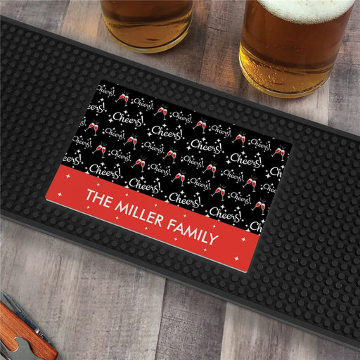 Personalized Cheers Printed Bar Mat - LED Gift Works