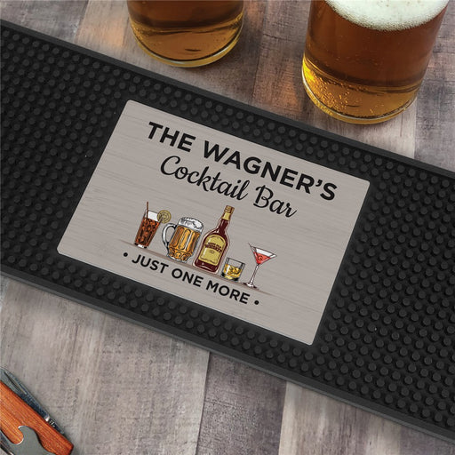 Personalized Cocktail Bar With Drinks Bar Mat - LED Gift Works