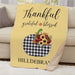 Personalized Welcome Buffalo Plaid Pumpkin Sherpa Blanket - Fall Gnome & Pumpkin Blanket - Way Up Gifts