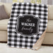 Personalized Black And White Gingham With Photo Frame Sherpa Blanket - Custom Photo Frame Blanket - Way Up Gifts