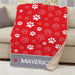 Personalized Paw Prints Sherpa Blanket 37x57 - Pet Lover's Custom Blanket - Way Up Gifts