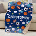 Personalized General Sports With Name Sherpa Blanket - Custom Sports Fan Throw - Way Up Gifts