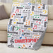 Personalized Music Notes Word Art Sherpa Blanket 50x60 - Large Music Lover's Blanket - Way Up Gifts