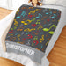 Personalized Colorful Music Notes Sherpa Blanket - Musical Themed Blanket - Way Up Gifts