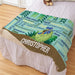 Personalized Dino Static Word Art Sherpa Blanket - Dinosaur Word Art Blanket - Way Up Gifts