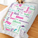 Personalized Colorful Girl Doodles Sherpa Blanket - Fun Kids Doodle Throw - Way Up Gifts