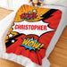 Personalized Comic Scene Sherpa Blanket - Fun Comic Themed Throw - Way Up Gifts