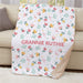 Personalized Pink Flowers Sherpa Blanket - Floral Girls Name Blanket - Way Up Gifts