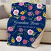 Personalized Flower Pattern Sherpa Blanket - Floral Design Cozy Throw - Way Up Gifts