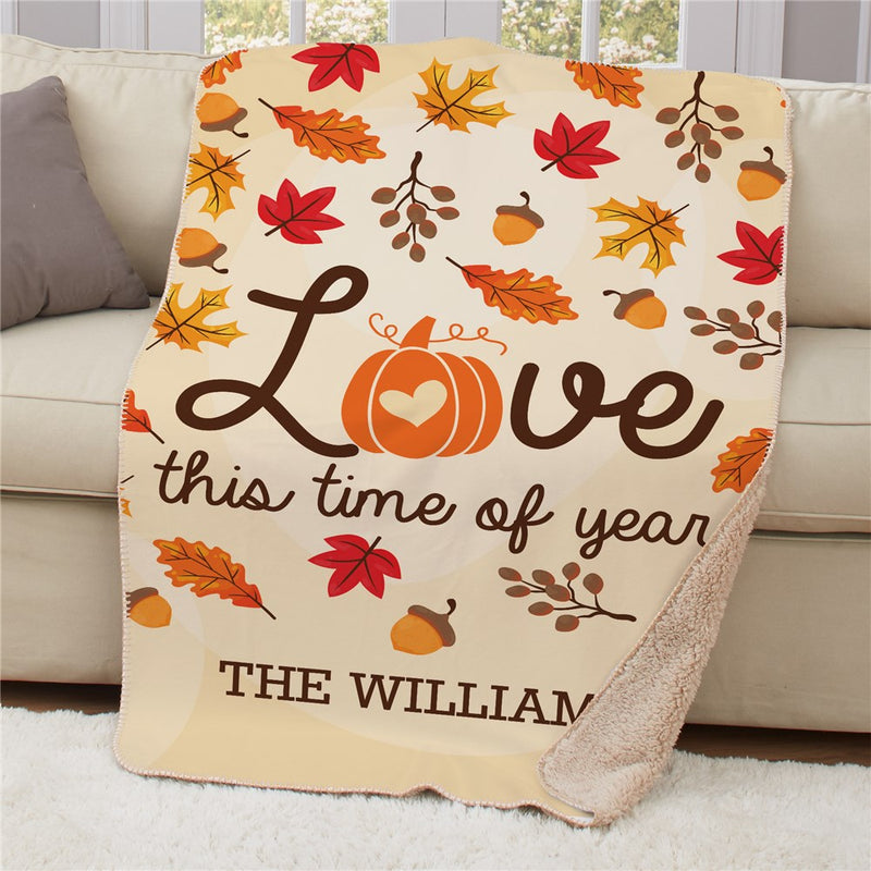 Personalized Love This Time of Year 50" x 60" Sherpa Blanket - Large Romantic Holiday Blanket - LED Gift Works