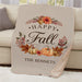 Personalized Happy Fall With Leaves And Pumpkins Sherpa Blanket - Autumn Leaf Throw - Way Up Gifts