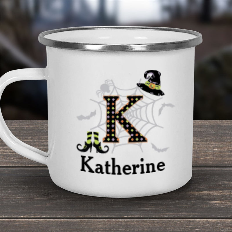 Polka Dot Witch Camper Mug - Halloween Camper Personalized Mug - LED Gift Works