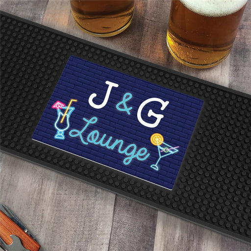 Personalized Neon Lounge Bar Mat - LED Gift Works
