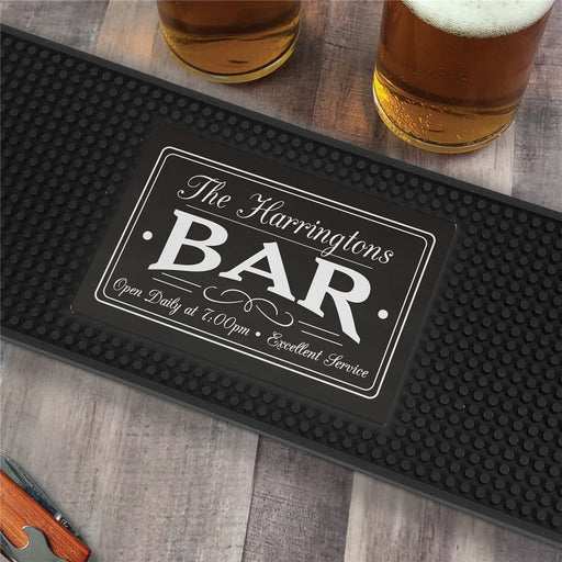 Personalized Bar Open Daily Bar Mat - LED Gift Works