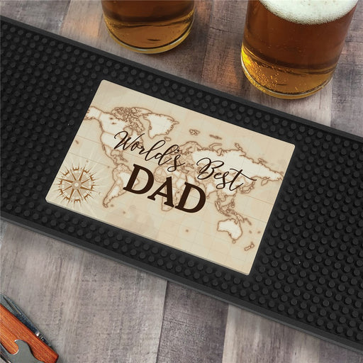 Personalized World's Best With Map Bar Mat - LED Gift Works