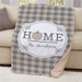 Personalized Home Pumpkin Plaid Sherpa Blanket - Cozy Fall Throw - Custom Autumn Decor - Way Up Gifts