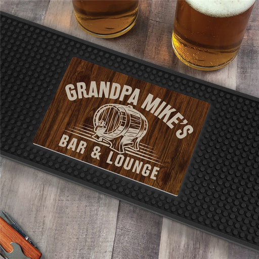 Personalized Whiskey Barrel Bar Mat - LED Gift Works