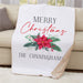 Personalized Watercolor Poinsettias Sherpa Blanket - Christmas Floral Blanket - Way Up Gifts