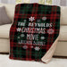Personalized Christmas Movie Snowflakes Plaid Sherpa Blanket - Holiday Snowflake Throw - Way Up Gifts