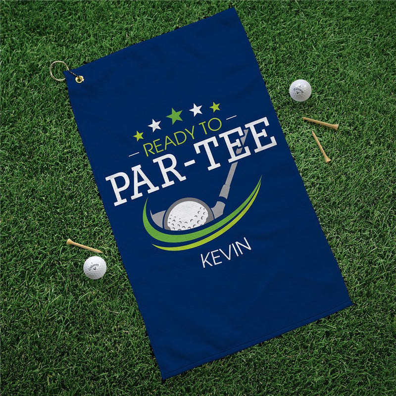 Ready to Par-Tee Golf Towel - Personalized Groomsmen Golf Gift - LED Gift Works