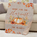 Personalized Home For The Harvest Sherpa Blanket - Watercolor Pumpkin and Leaves Fall Sherpa Throw - Cozy Autumn Decor Blanket 37" x 57" - Way Up Gifts