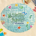 Watercolor Icons Hello Summer Round Beach Towel - Custom Text - Way Up Gifts