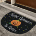 Happy Halloween Half Moon Personalized Doormat - Custom Entry Mat - Way Up Gifts
