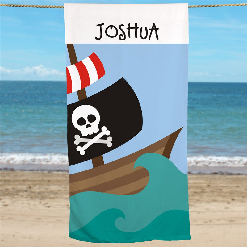 Custom Pirate Adventure Beach Towel for Kids - LED Gift Works