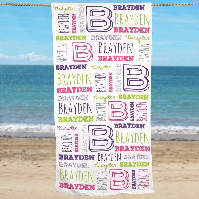 Custom Kid's Name Beach Towel - LED Gift Works