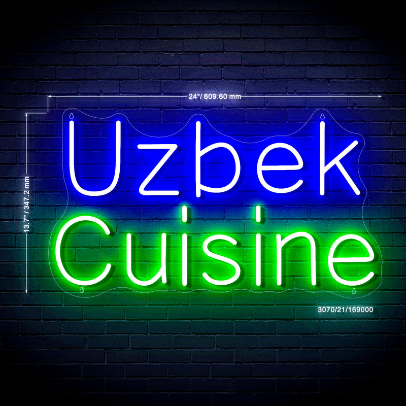Uzbek Cuisine Ultra-Bright LED Sign with Remote (Neon-Style, LED Technology) - LED Gift Works