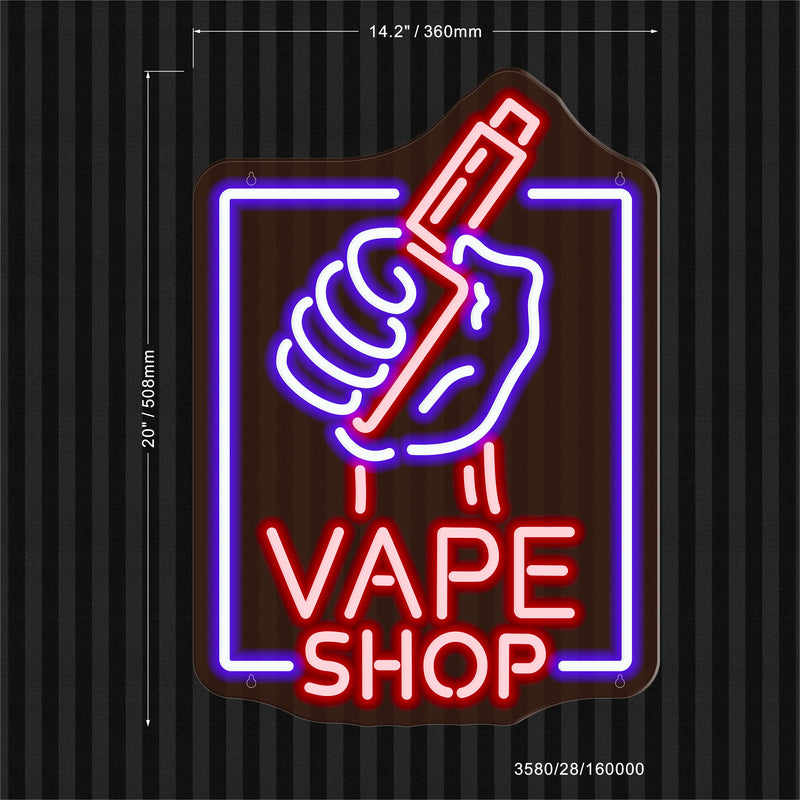Vape Shop Holding Hand Display Ultra-Bright LED Sign with Remote (Neon-Style, LED Technology) - LED Gift Works