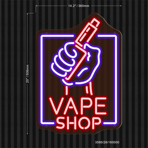 Vape Shop Holding Hand Display Ultra-Bright LED Sign with Remote (Neon-Style, LED Technology) - LED Gift Works